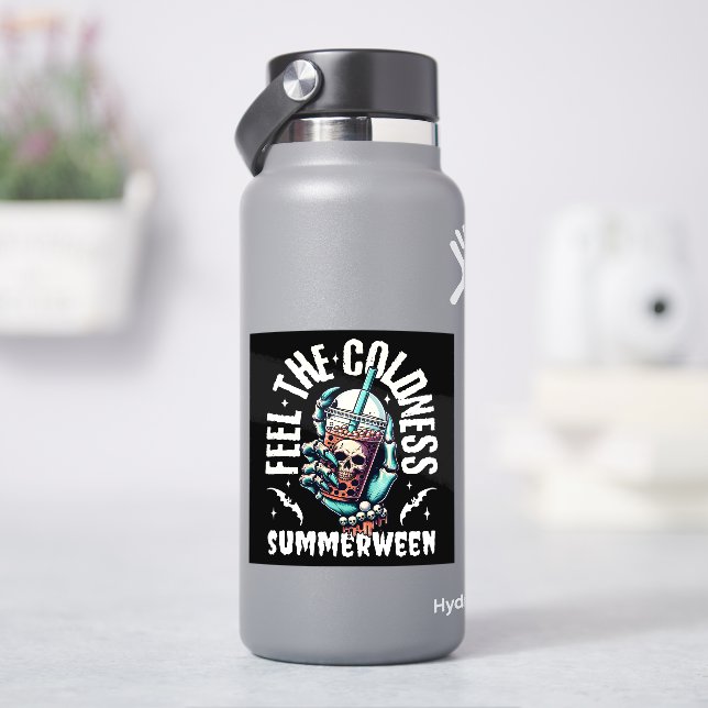 Pegatina Siente la Fría Summerween Calavera Burbuja Té (hidrofrasco)