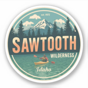 Pegatina Sierra Sawtooth Idaho Montaña Senderismo Alpino 