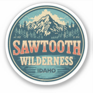 Pegatina Sierra Sawtooth Idaho Montaña Senderismo Alpino