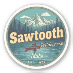 Pegatina Sierra Sawtooth Idaho Montaña Senderismo Alpino 