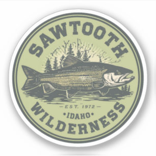 Pegatina Sierra Sawtooth Idaho Montaña Senderismo Alpino