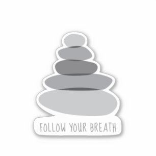 Pegatina Siga su atención respiratoria Cairn Stones