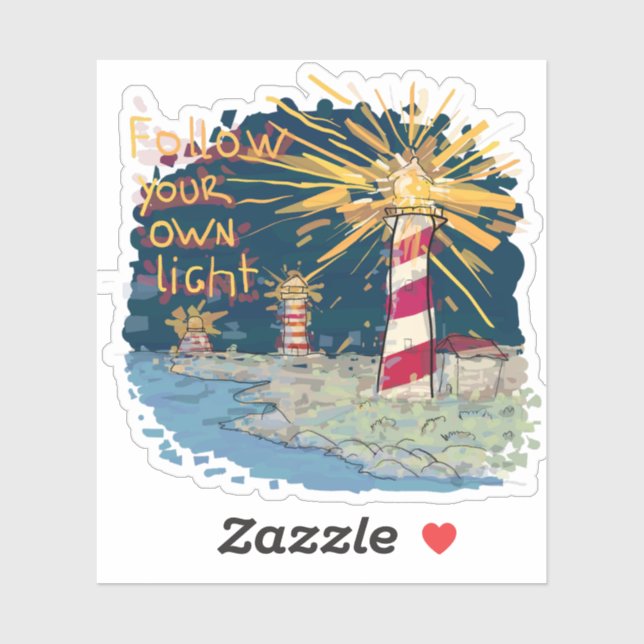 Pegatina Siga su propia luz (Hoja)