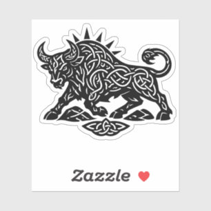 Pegatina Sigilo del Toro Tauro — Tatuaje Zodiacal Terrenal