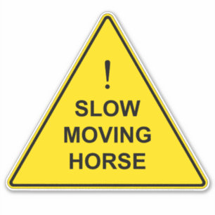 Pegatina Signo de advertencia "Caballo lento en movimiento"