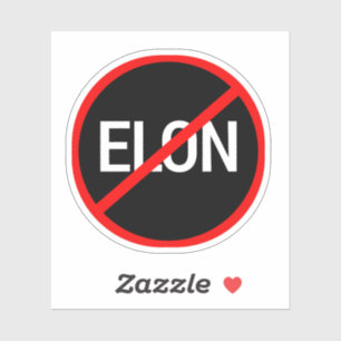 Pegatina Signo de advertencia de no elon, Fiesta del corazó