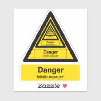 Pegatina Signo de advertencia de recurrencia infinita