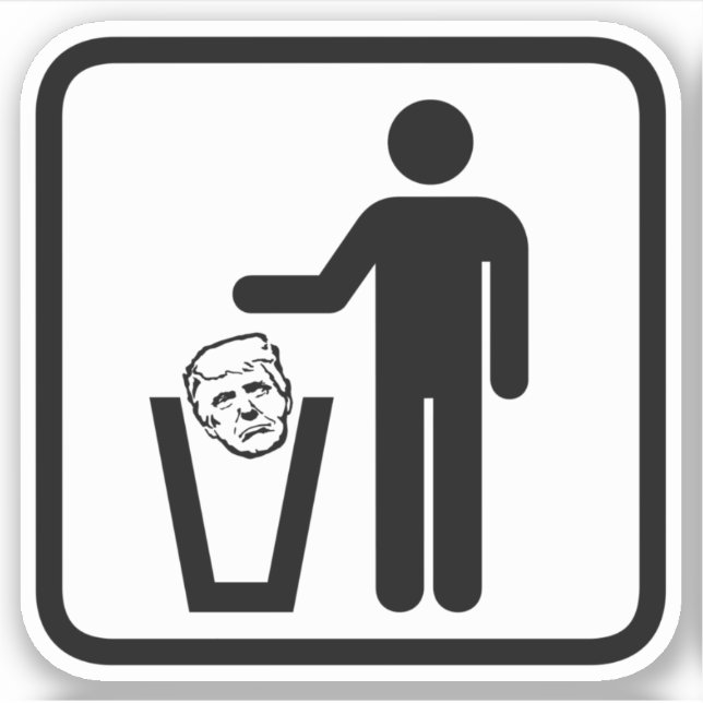 Pegatina signo de la trompa de basura (Anverso)