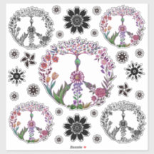 Signo de paz Boho elegante Girly Cute floral Bonit