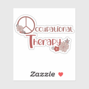 Pegatina Signo de paz de la terapia ocupacional divertido F