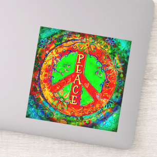 Pegatina Signo de paz floral de Boho de bonito Inespiritual
