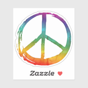 Pegatina Signo de símbolo PEACE Pincel de color de agua hip