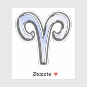 Pegatina Signo zodiacal de Aries Arte digital azul