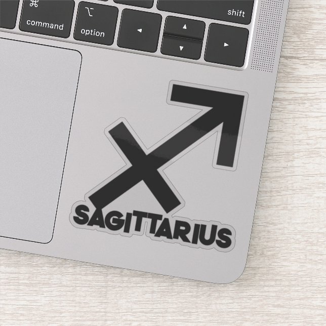 Pegatina Signo zodiacal Sagitario negrita Texto personaliza (Detalle)