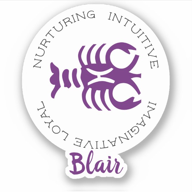 Pegatina Signos de la estrella del zodiaco del cáncer (Anverso)