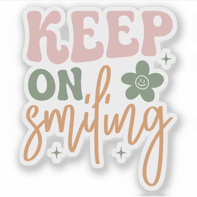 Pegatina Sigue Sonriendo Cita Inspiradora (Anverso)