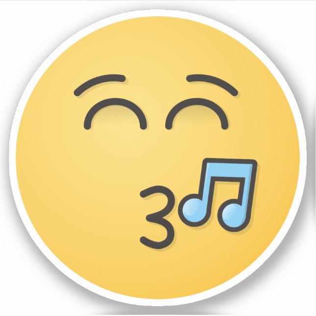 Pegatina Silbando cara con ojos sonrientes (Anverso)