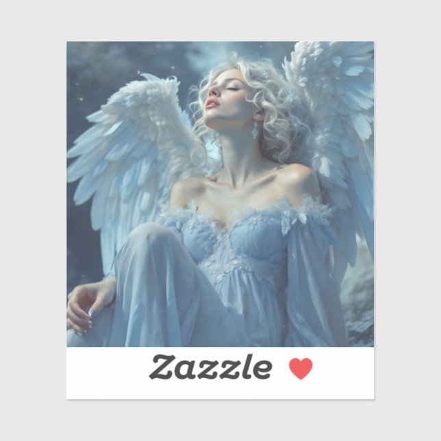 Pegatina Silencio hacia el horizonte: Ángel del velo de med (Hoja)