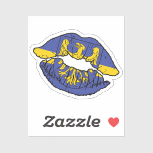Pegatina Silesia Silsian Lipstick Love Flag