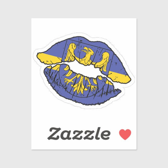 Pegatina Silesia Silsian Lipstick Love Flag (Hoja)