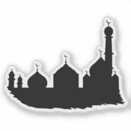 Pegatina Silhouette de la Mezquita Negra Eid Mubarak