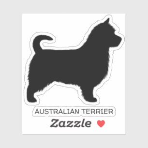 Pegatina Silhouette de perro de Australia con cola larga