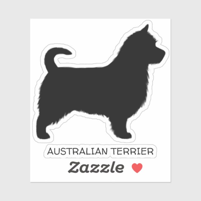 Pegatina Silhouette de perro de Australia con cola larga (Hoja)