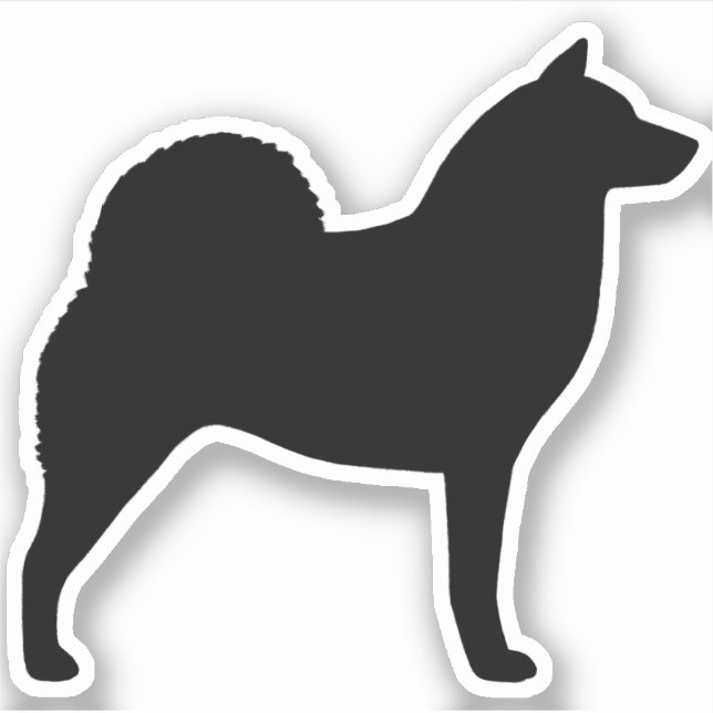 Pegatina Silhouette de perro espitz finlandesa Guay Canine  (Anverso)