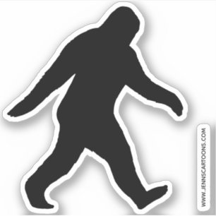 Pegatina Silhouette de pie gigante Sasquatch Squatch