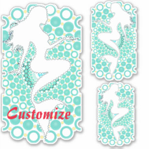 Pegatina Silhouette de sirena en burbujas Thunder_Cove