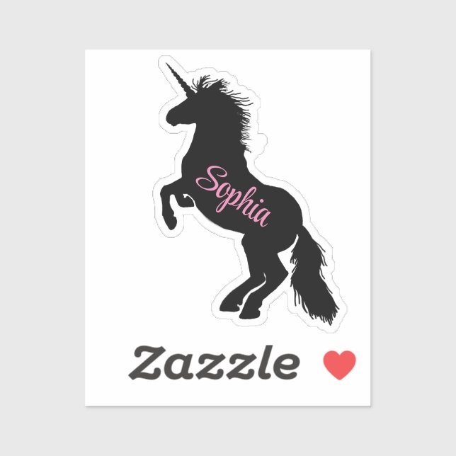 Pegatina Silhouette de Unicorn (Hoja)