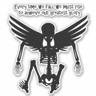 Pegatina Silhouette Fallen Angel Skeleton Cotes Wisdom Art