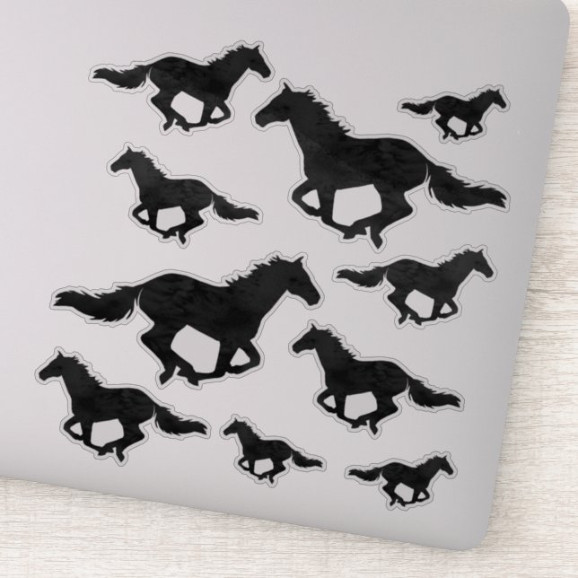 Pegatina Silhouette Galloping (Detalle)