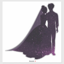 Silhouette Purple sparkke briy groom decal