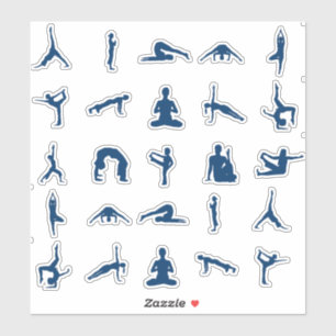 Pegatina Silhouette Yoga Poses Thunder_Cove