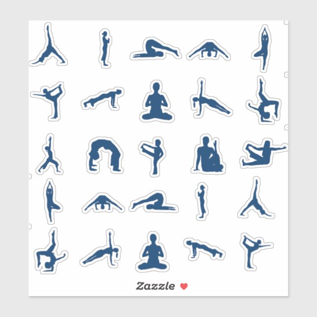 Pegatina Silhouette Yoga Poses Thunder_Cove (Hoja)