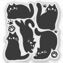 Silhouettes de gato negro - Diseño felino lindo
