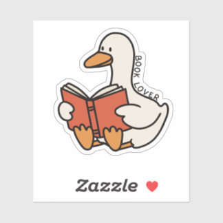 Pegatina Silly Goose Funny Book Lover Bookish Book Club
