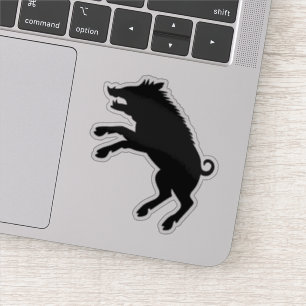 Pegatina Silueta blanco y negro del jabalí