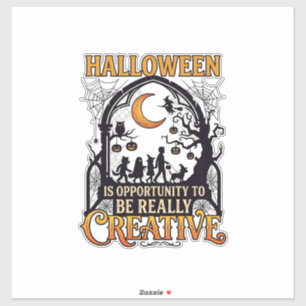 Pegatina Silueta Creativa de Halloween Niños Luna Creciente
