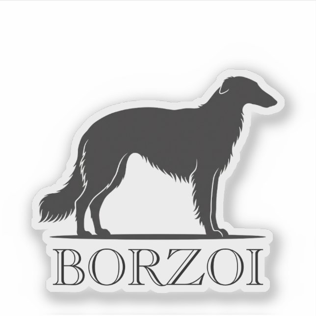 Pegatina Silueta de Borzoi (Anverso)
