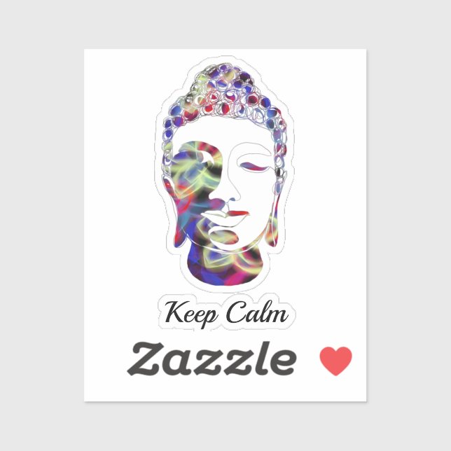 Pegatina Silueta de buddha dibujada abstracta de mariposa e (Hoja)