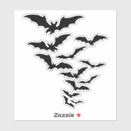 Pegatina Silueta de colonia de murciélagos voladores
