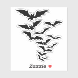 Pegatina Silueta de colonia de murciélagos voladores