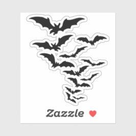 Pegatina Silueta de colonia de murciélagos voladores