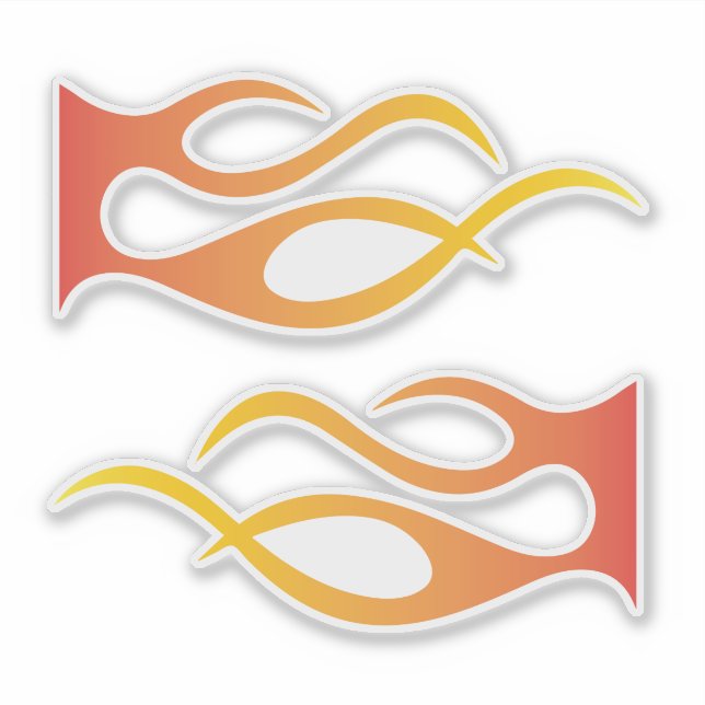 Pegatina Silueta de llamas con mezcla de amarillo rojo (Anverso)