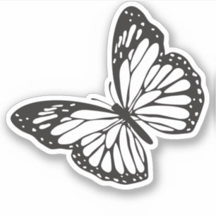 Pegatina Silueta de mariposa monarca simple