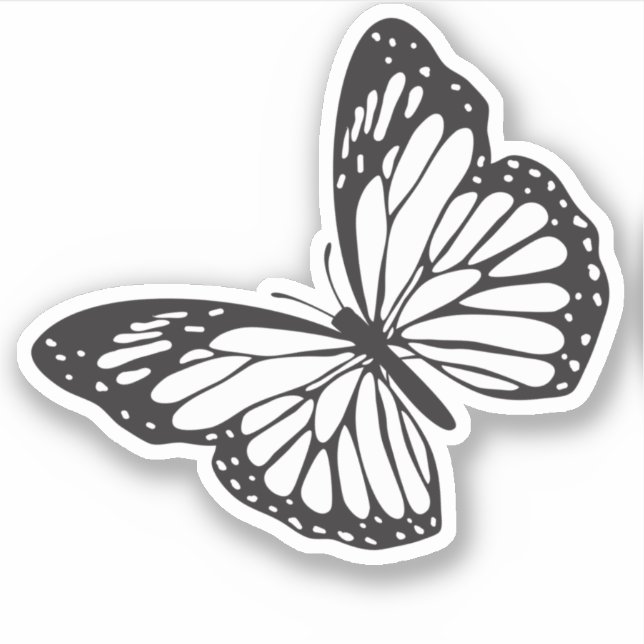Pegatina Silueta de mariposa monarca simple (Anverso)