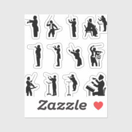 Pegatina silueta de música-conductor