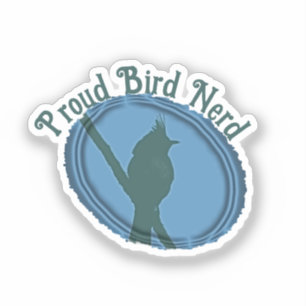 Pegatina Silueta de naturaleza azul Proud Bird Nerd